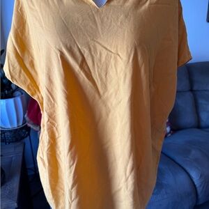 Collection L- Mustard Yellow Boxy, V Neck Size 10